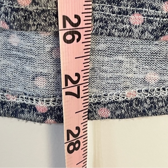 Women’s Bobeau Gray & Pink Polka Dot Tank Top Size XS Oversized Slit In Front - Picture 7 of 8